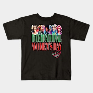 International Women's Day Girls Rule The World Peace Equity Kids T-Shirt